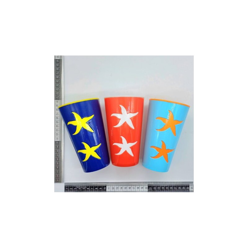 Q – 146 vaso de plástico bicolor con diseño variedad de colores C/12 E6272