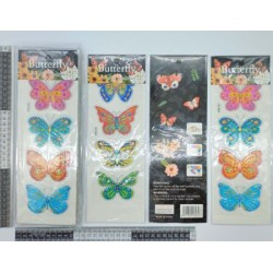 P – 316 sticker decorativo figura mariposa con detalle 3D C/12 XL16-63