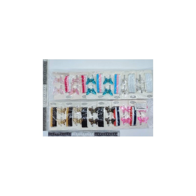 V – 157 set de donas grandes con mini pinzas mariposa variedad de colores C/12 sets XL16-4