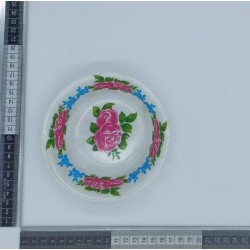 Q – 084 plato sopero pequeño de melamina estampado floral 13.5×3.5 CM C/12 A1139