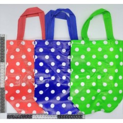 B – 057 bolsa plastificada motas variedad de colores C/12 TE-2502C-101