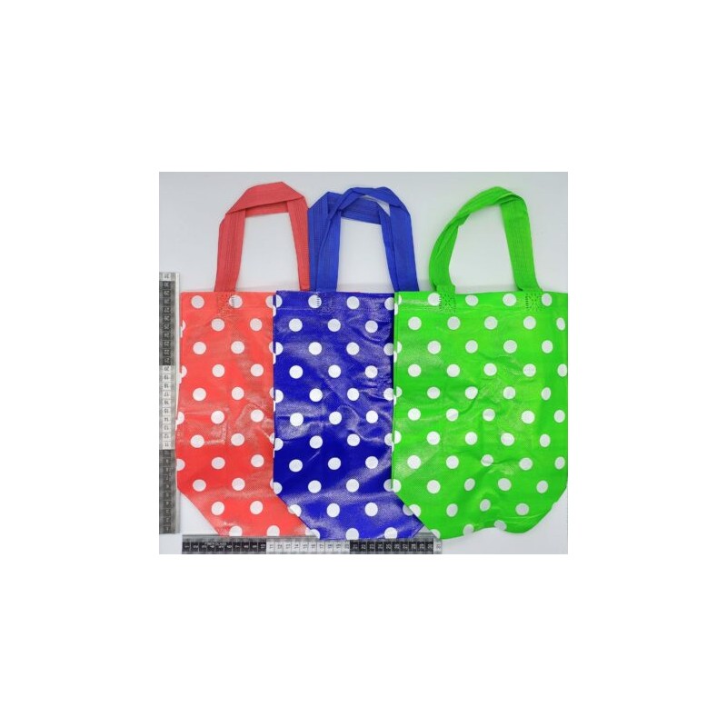 B – 057 bolsa plastificada motas variedad de colores C/12 TE-2502C-101