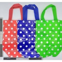 B – 057 bolsa plastificada motas variedad de colores C/12 TE-2502C-101