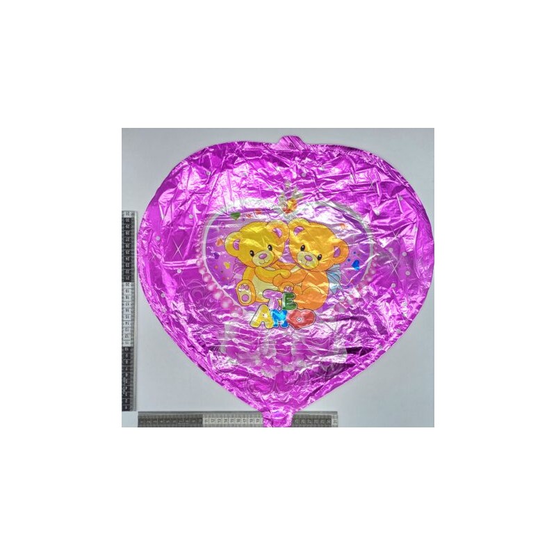 G – 011 globo morado corazón con ositos C/50 ZO